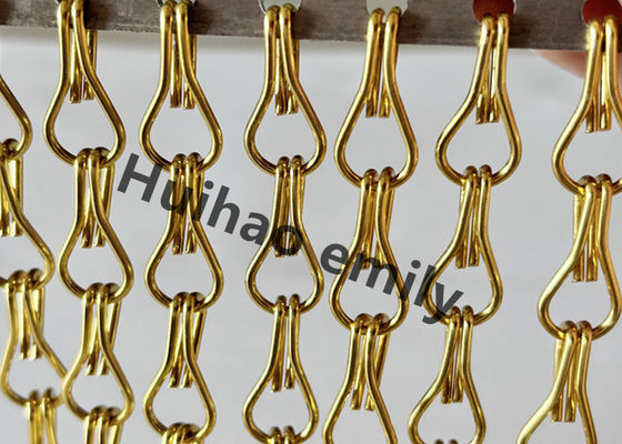 12x24 मिमी एल्यूमीनियम धातु जाल चेन पर्दे के साथ एनोडाइज्ड उपचार