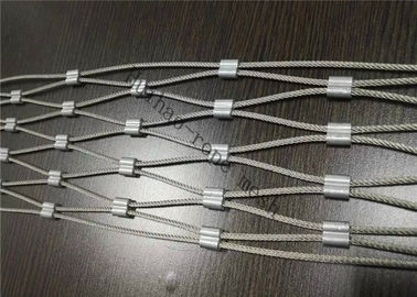 सुरक्षा चिड़ियाघर जाल के लिए लचीला स्टेनलेस स्टील फेरुल रस्सी जाल