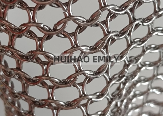 आंतरिक सजावट के लिए 0.8x7mm वेल्डेड प्रकार का धातु रिंग मेश पर्दा