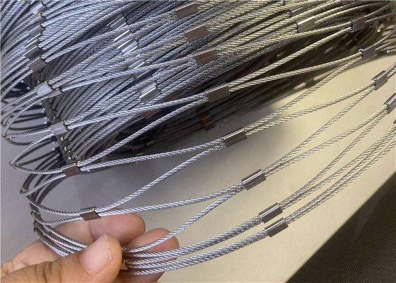 चिड़ियाघर के जानवरों के बाड़ों और पक्षी जाली के लिए 2 मिमी 316 ग्रेड लचीला स्टेनलेस स्टील रस्सी जाल