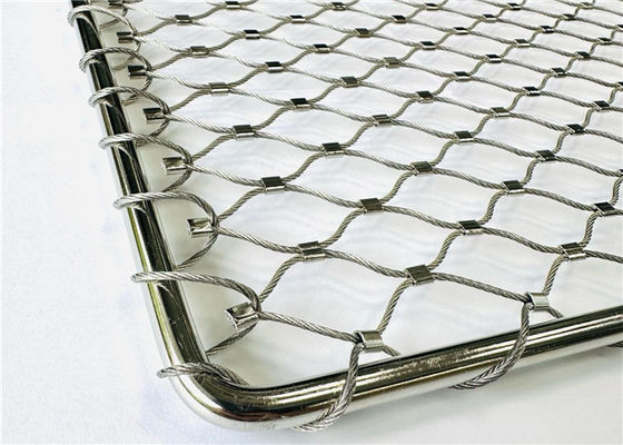 चिड़ियाघर के जानवरों के बाड़ों और पक्षी जाली के लिए 2 मिमी 316 ग्रेड लचीला स्टेनलेस स्टील रस्सी जाल