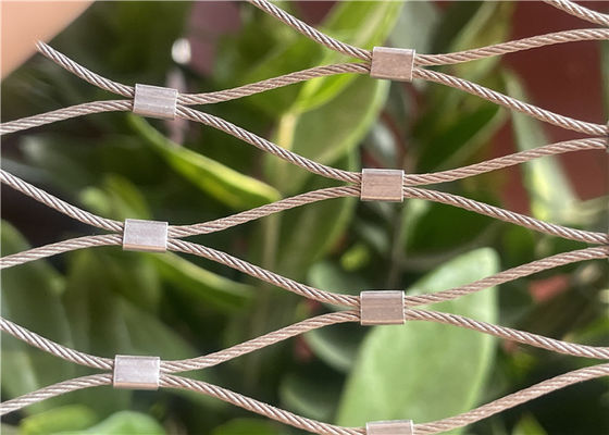 2.5 मिमी स्टेनलेस स्टील फेरूल रोप मेश मजबूत और लचीला भवन मुखौटा ग्रीन वॉल के लिए