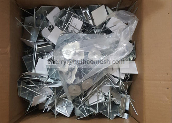 जस्ता लेपित स्टील की दीवार या छत इन्सुलेशन पिन और वाशर (63 मिमी लंबा) चिपकने वाला (चिपचिपा) आधार के साथ