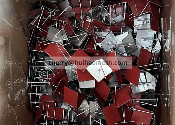 जस्ता लेपित स्टील की दीवार या छत इन्सुलेशन पिन और वाशर (63 मिमी लंबा) चिपकने वाला (चिपचिपा) आधार के साथ