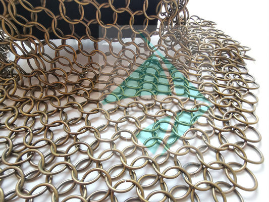 2 मिमी 20 मिमी मेटल रिंग मेष विभाजन पर्दे की सजावट