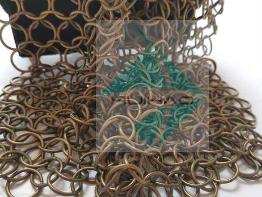 2 मिमी 20 मिमी मेटल रिंग मेष विभाजन पर्दे की सजावट