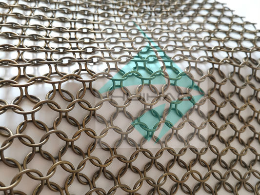 2 मिमी 20 मिमी मेटल रिंग मेष विभाजन पर्दे की सजावट