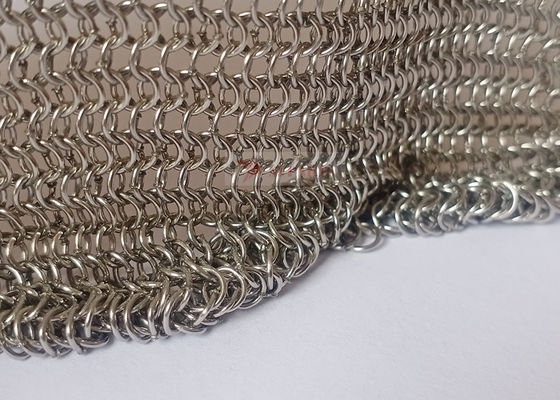 0.53x3.81mm स्टेनलेस स्टील वेल्डेड चेनमेल रिंग मेष धातु जाल पर्दे के लिए