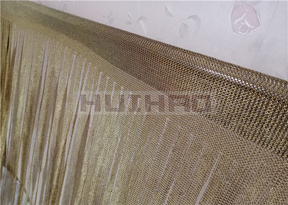 0.53x3.81 मिमी स्टेनलेस स्टील मेटल रिंग मेष पीतल रंग स्ट्रिंग पर्दे के लिए