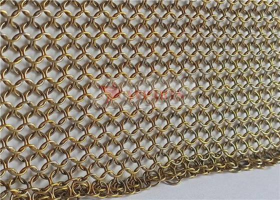 सुरक्षा स्क्रीन के लिए वेल्डेड प्रकार 7 मिमी रिंग मेष पर्दा स्टेनलेस स्टील