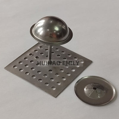 50mmx50mm छिद्रित आधार इन्सुलेशन हैंगर पिन स्व-लॉकिंग वाशर के साथ
