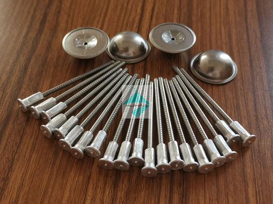 स्टेनलेस स्टील सीडी वेल्डिंग नाखून, एल्यूमीनियम वेल्ड बेस के साथ 3 मिमी BIMetallic इन्सुलेशन पिन स्वयं लॉकिंग वाशर को ठीक करें