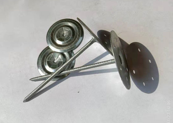 गोल छिद्रित धातु बेस प्लेट रॉकवूल इन्सुलेशन पिन जस्ती 80 मिमी लंबाई: