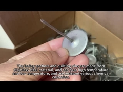 हटाने योग्य इन्सुलेशन पैड घटकः स्टेनलेस स्टील के लैंसिंग हुक और वॉशर और क्विटिंग पिन